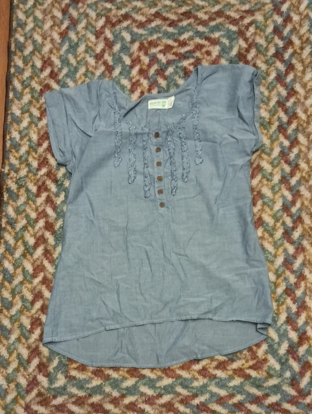 Dream Out Loud Light Blue Women's Short Sleeve Henley Top Size XS